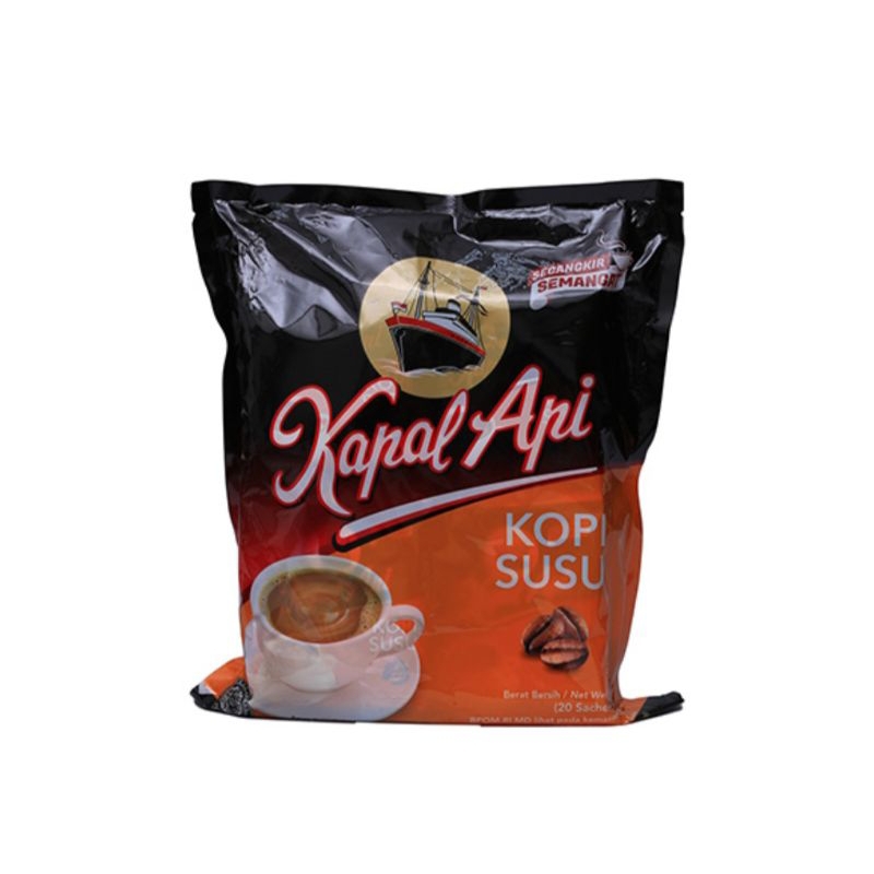 

Kapal api Kopi Susu instan Bag 20x30gr