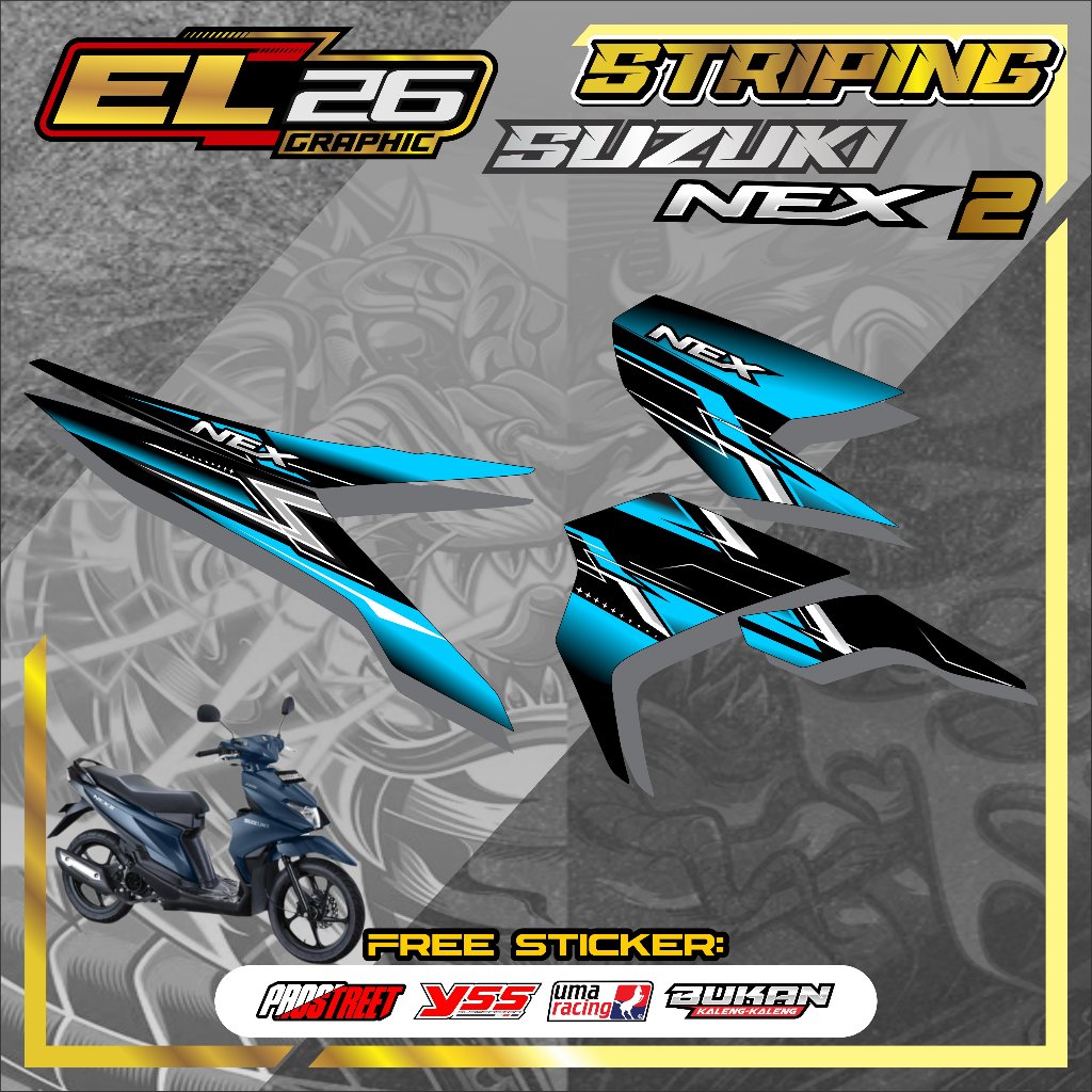 319 STRIPING STICKER SUZUKI NEX 2 - STICKER SUZUKI NEX 2 MOTIF RACING