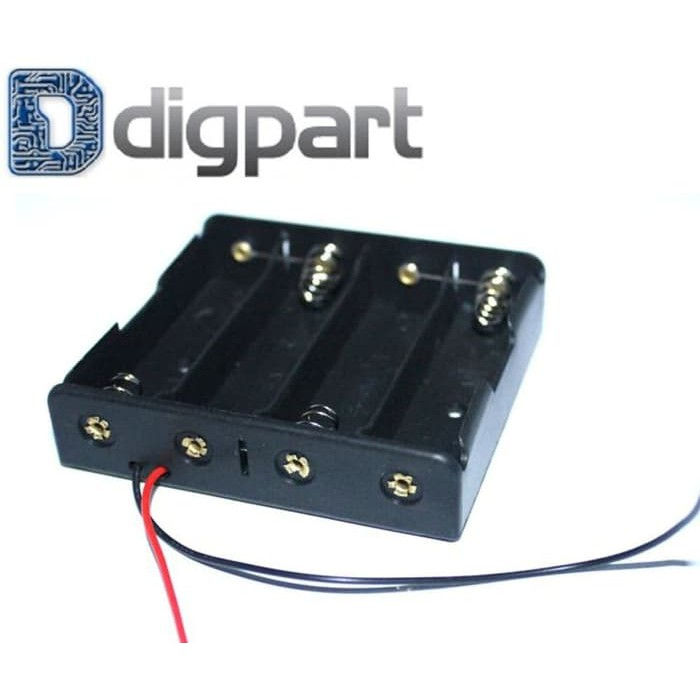 Dudukan Baterai 4x 18650 Battery Holder Plastic Battery Storage