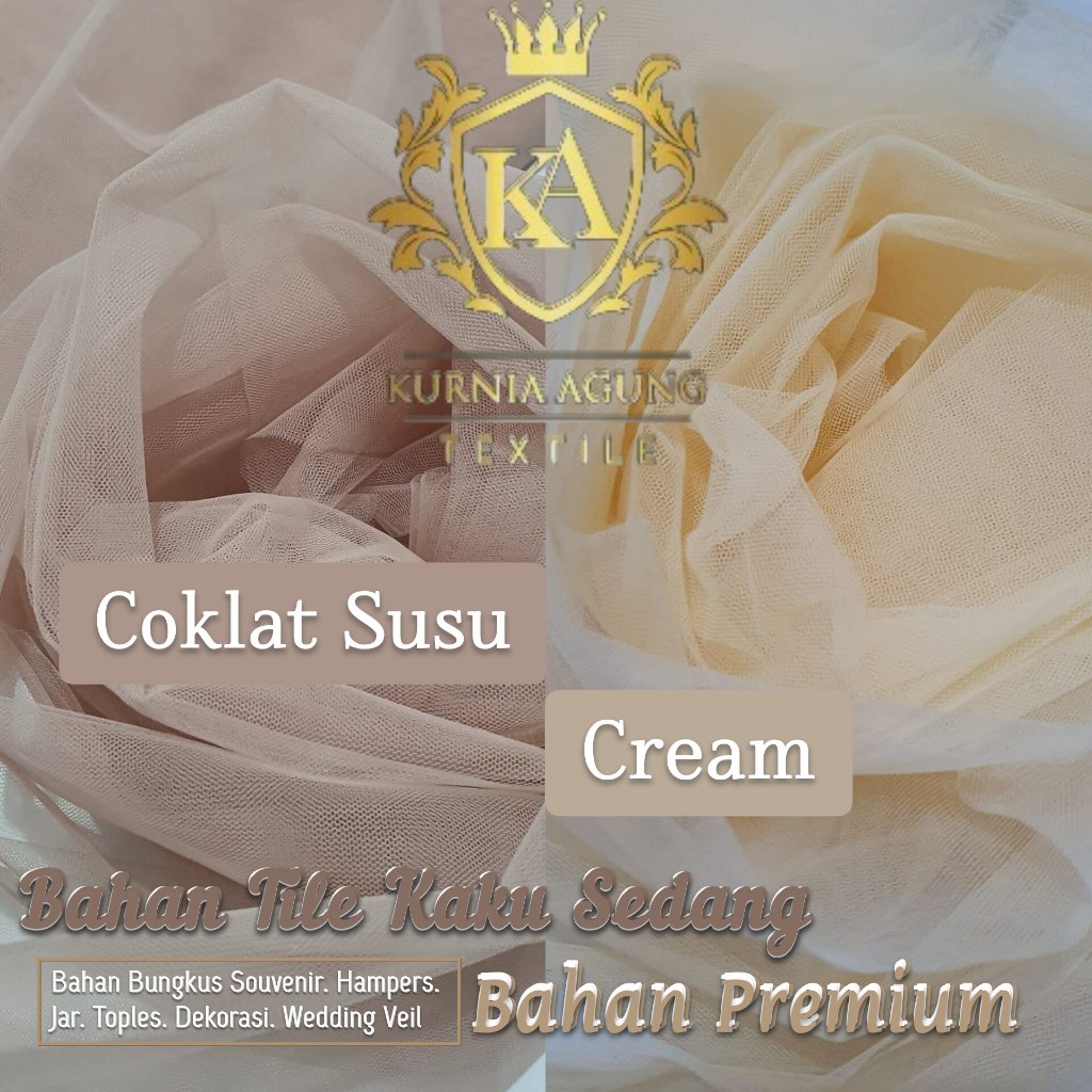 Kain Tile Kaku Sedang Bahan Pengembang Rok Gaun Bungkus Souvenir Hampers Jar warna Kulit Nude Coklat