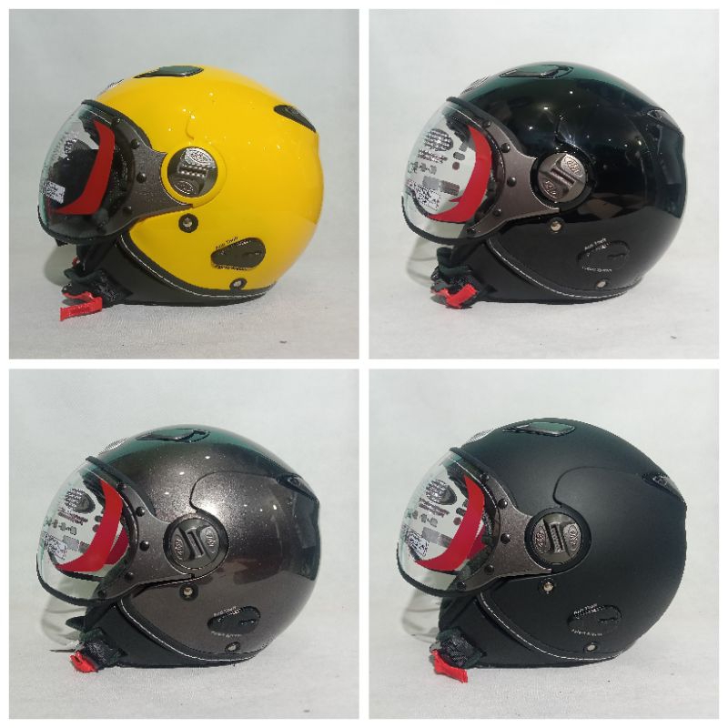 Helm KYT Elsico Solid Original Half Face Kaca Bening Helm Pilot