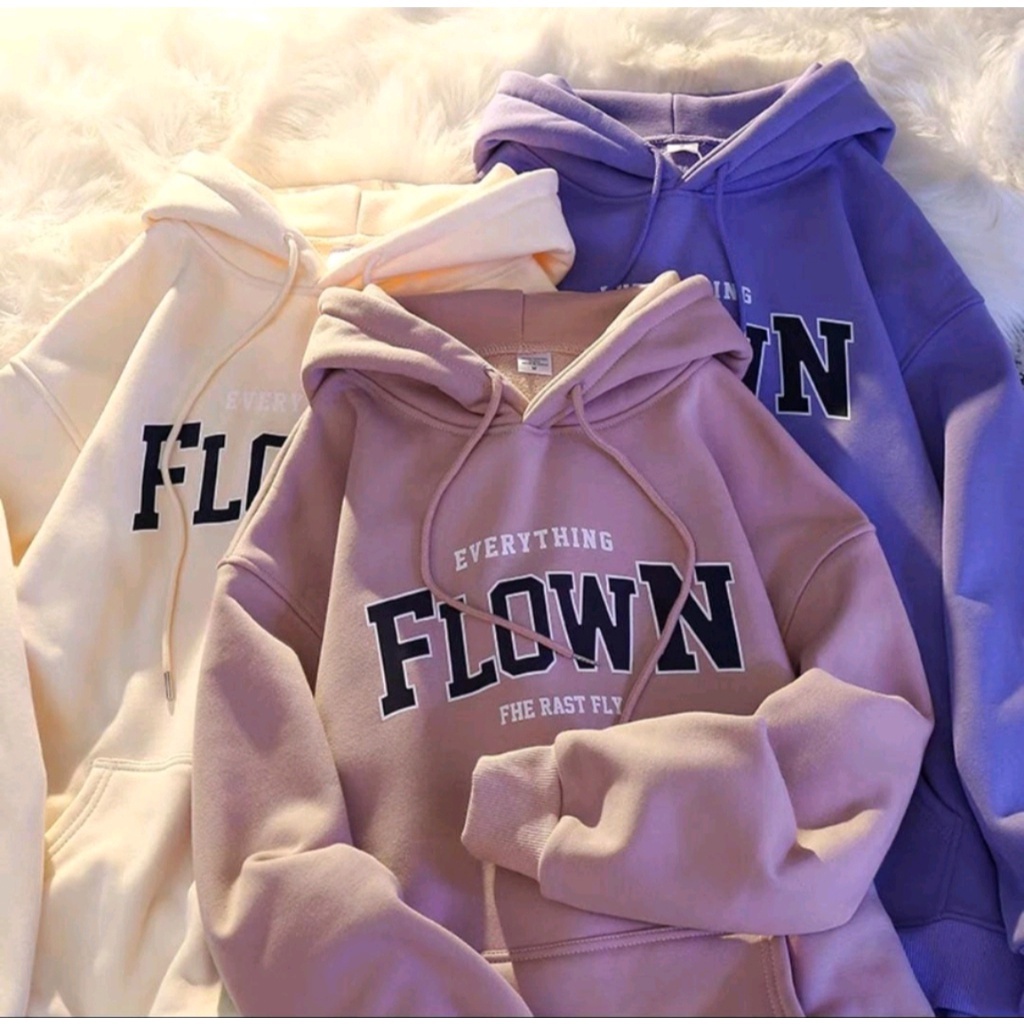 SS - FLOWN EVERYTHING Hoodie Sweater Wanita Dan Pria Basic Style Sweatshirt Streetwear