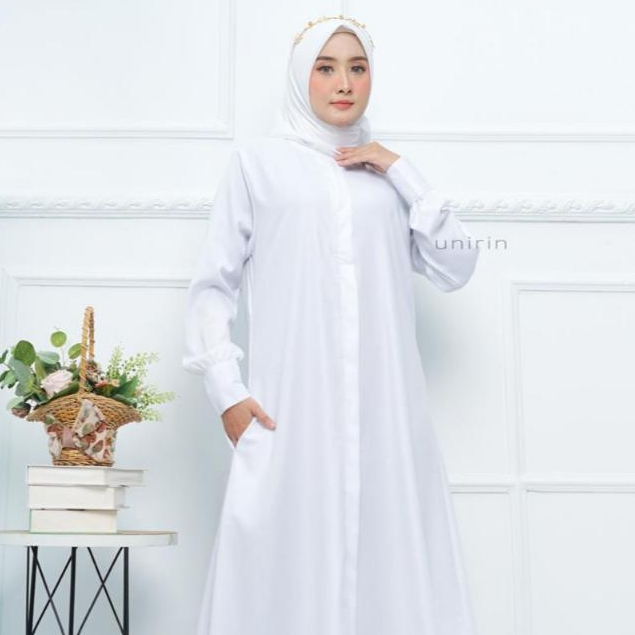 GAMIS PUTIH KATUN TOYOBO WANITA MUSLIM TERBARU POLOS