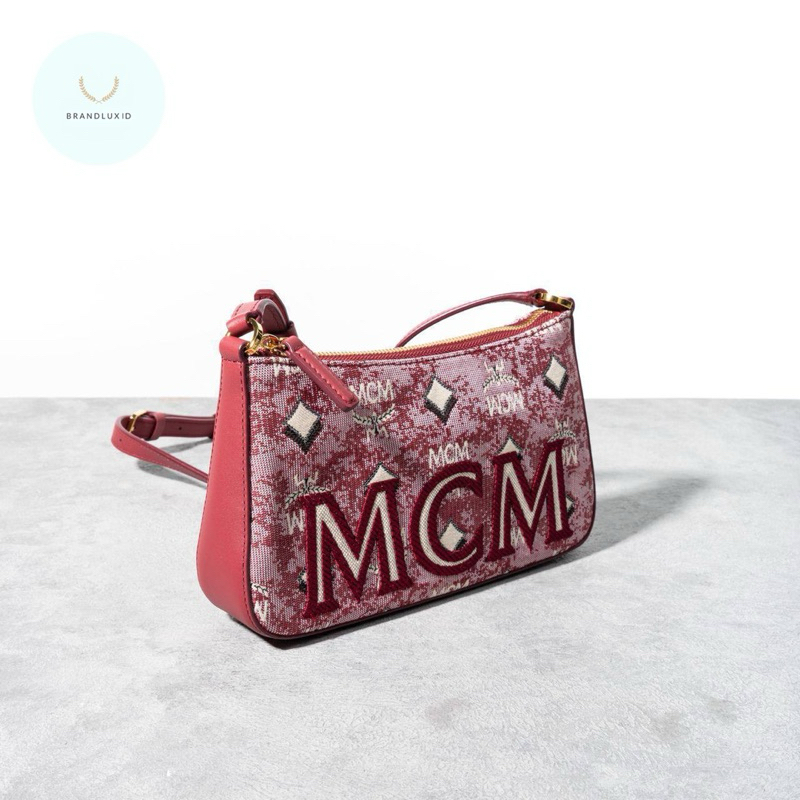 MCM All over logo vintage jacquard mini shoulder bag