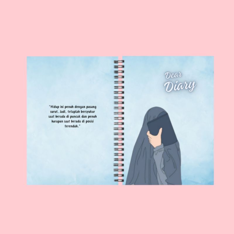 

notebook ring spiral gambar muslimah buku diary muslimah ukuran A5
