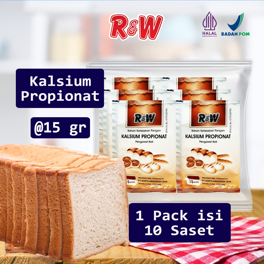 

Kalsium Propionat Pengawet Roti Kue Kering Rajawali R&W RW 15 gr 1 Pack