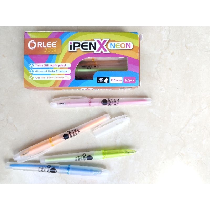 

Bolpoin Pulpen Warna Neon iPenXNeon Orlee 7008 (12pcs)