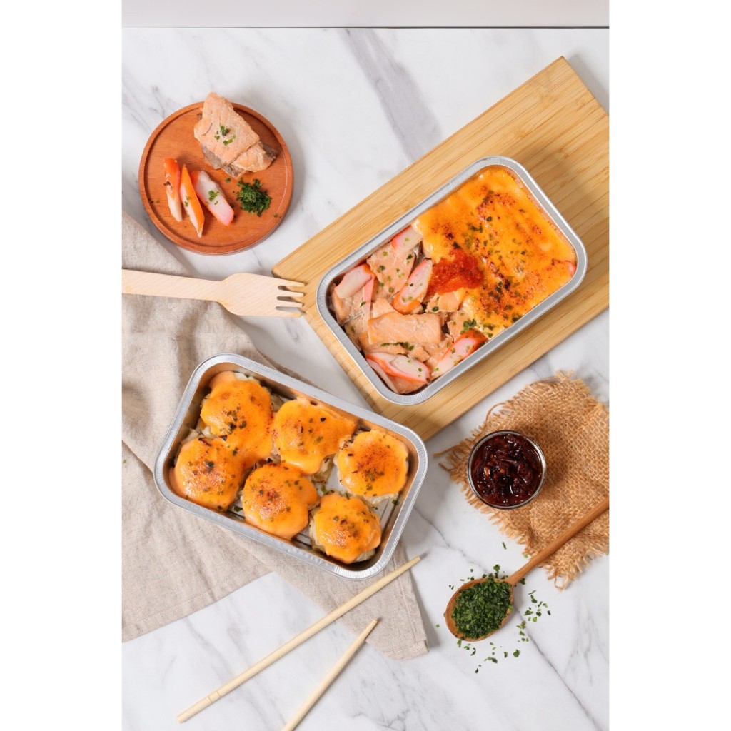 

Aburi Kitchen Exclusive Bundle Salmon Kani Mentai Rice & Dimsum Mentai