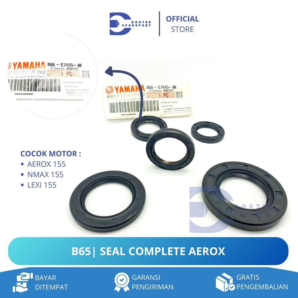 B65 SEAL KIT KOMPLIT COMPLEATE SET OIL ASSY AEROX / AEROX 155 / LEXI 155 / NMAX 155 / SIL / SEAL