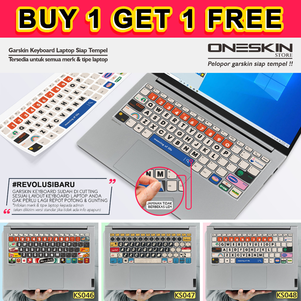 Garskin Stiker Sticker keyboard laptop Lenovo gambar custom katalog 48