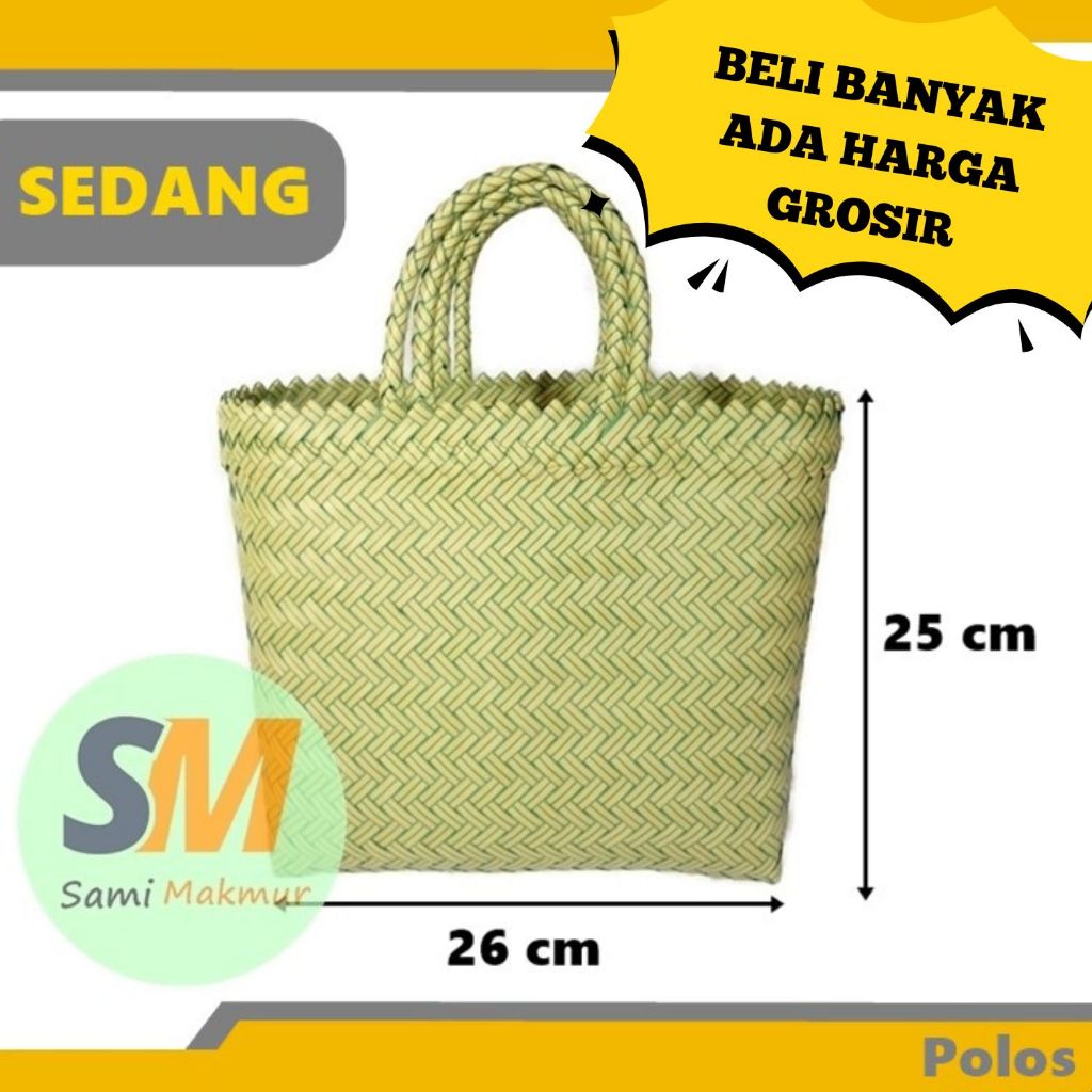 

Tas Anyaman Plastik LURIK POLOS SEDANG (M) Hampers Parcel Souvenir Hadiah Keranjang Muat Kotak Nasi