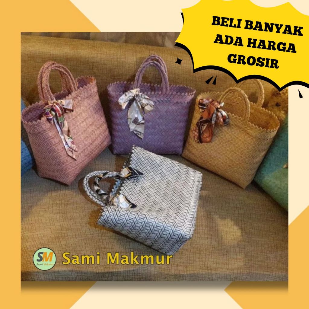 

Tas Anyaman Plastik LURIK POLOS Ukuran SEDANG (M)