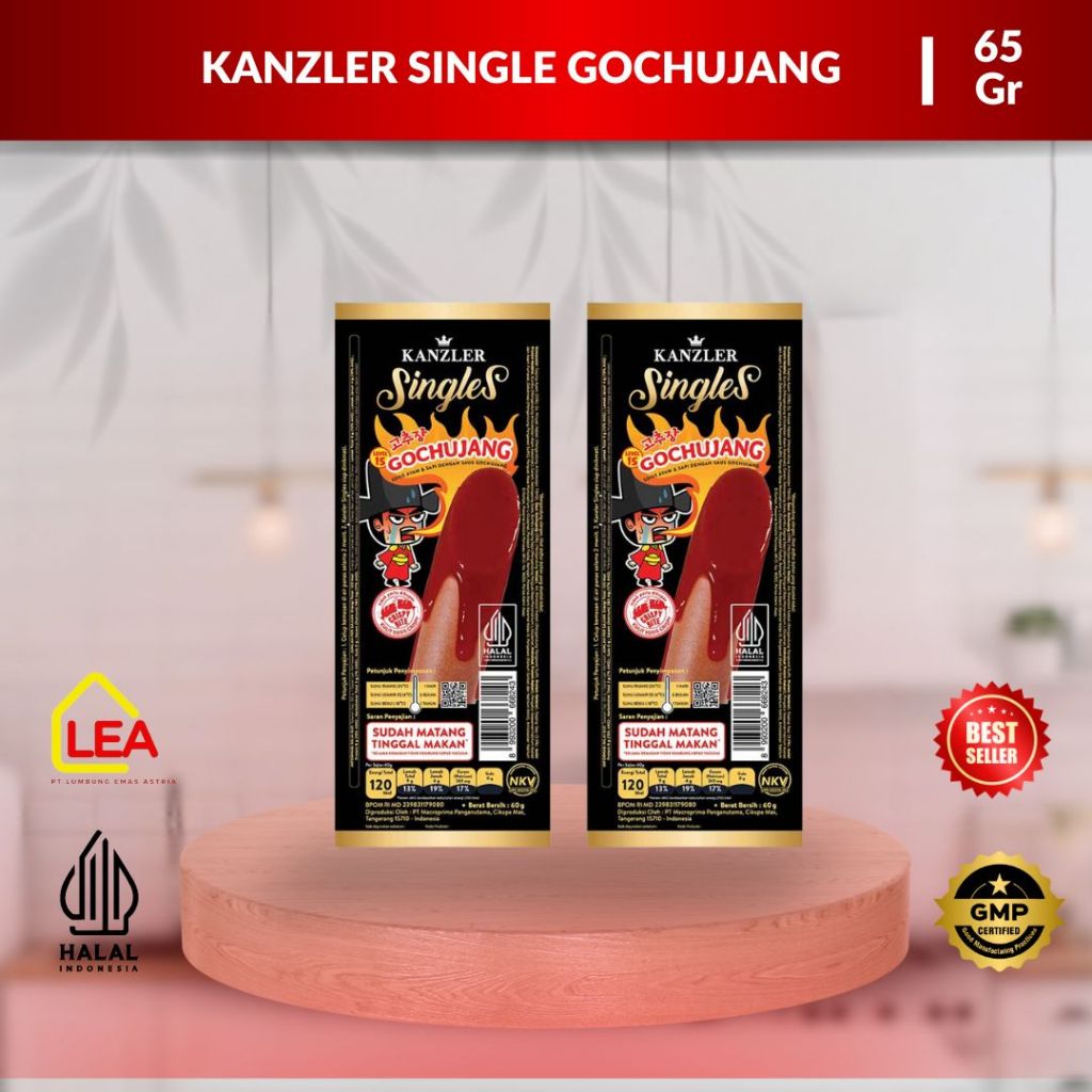 

Kanzler Single Gochujang 65gr / Sosis Sapi Dan Ayam Saos Gochujang