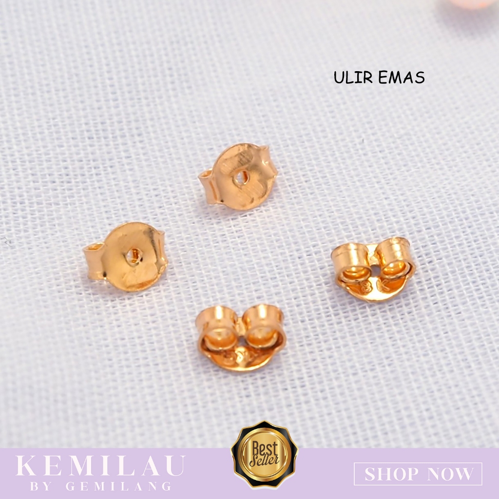 ULIR/PANTAT ANTING TUSUK PENAHAN GIWANG EMAS ASLI KADAR 6K 8K DAN 16K KEMILAU FASHION  ULIRK
