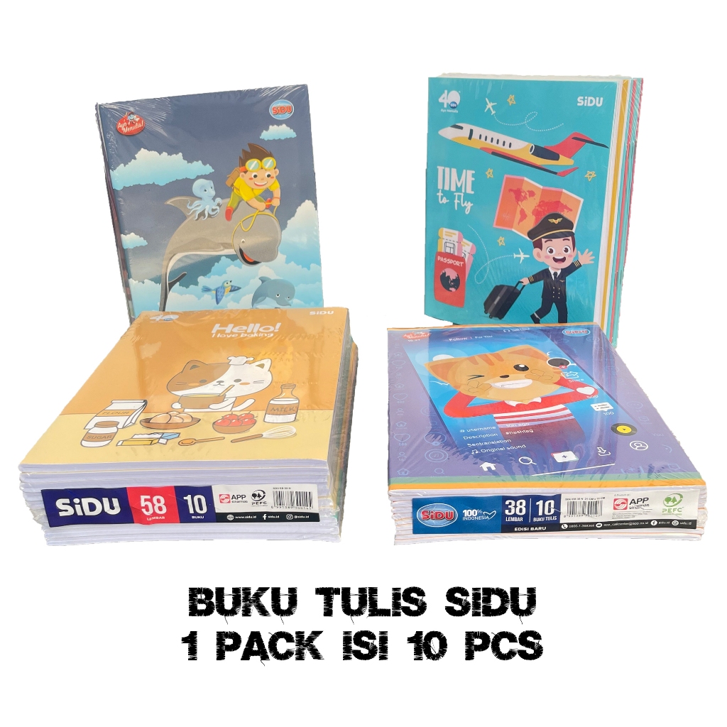 

Buku Tulis Sekolah Sidu 32/38/58/78 Lembar Ukuran 21 cm x 16 cm Paper Stationery