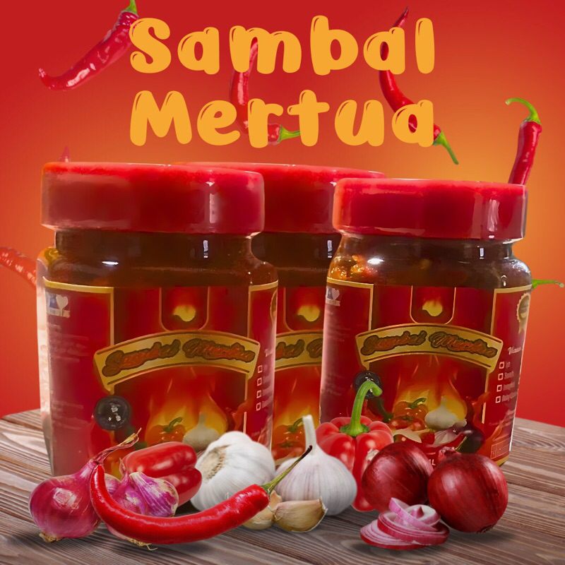 

sambel mertua 150ml , product dikemas dengan higienis dan halal pastinya, jangan lupa cekout ya.. sambel qta fresh