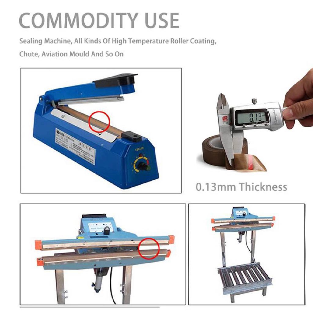 10m Teflon Tape Lakban Isolasi Teflon Heat Tape/ Teflon Anti Lengket/Kertas Teflon Mesin Press