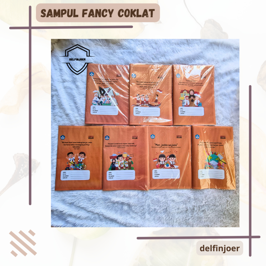 

❤ Sampul Buku Coklat Fancy 1 Pack | Kualitas Tinggi, Desain Menarik | Motif Random | Ready Stok