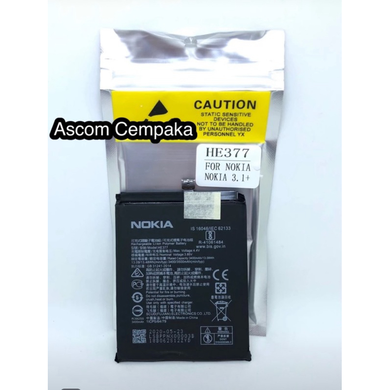 Baterai Nokia 3.1+ / Nokia 3.1 Plus HE377 Original