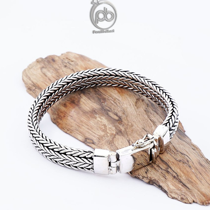 Gelang Pria Perak Asli 925 Tulang Naga Valeno Midi
