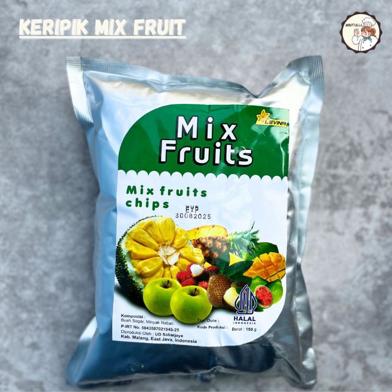 

CAMILAN KERIPIK BUAH OVEN MIX LEVINA FRUITS MIX CHIPS NANGKA APEL SALAK NANAS MANGGA 150 GRAM