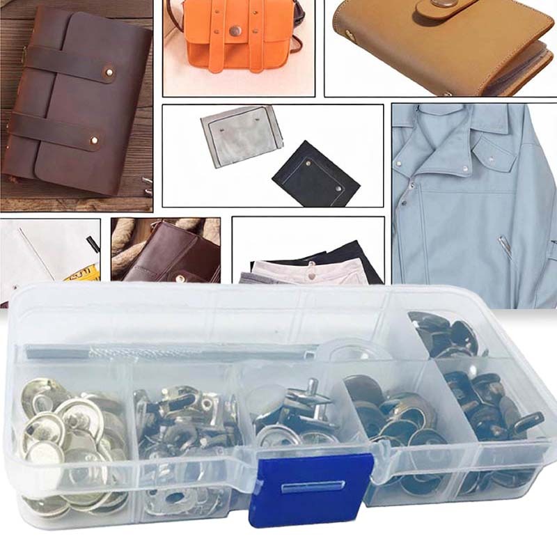 40 Set Kancing Baju Jepret/Kancing Jepret Anti Karat/Penjepit Kancing Jepret+Alat Kancing Snap