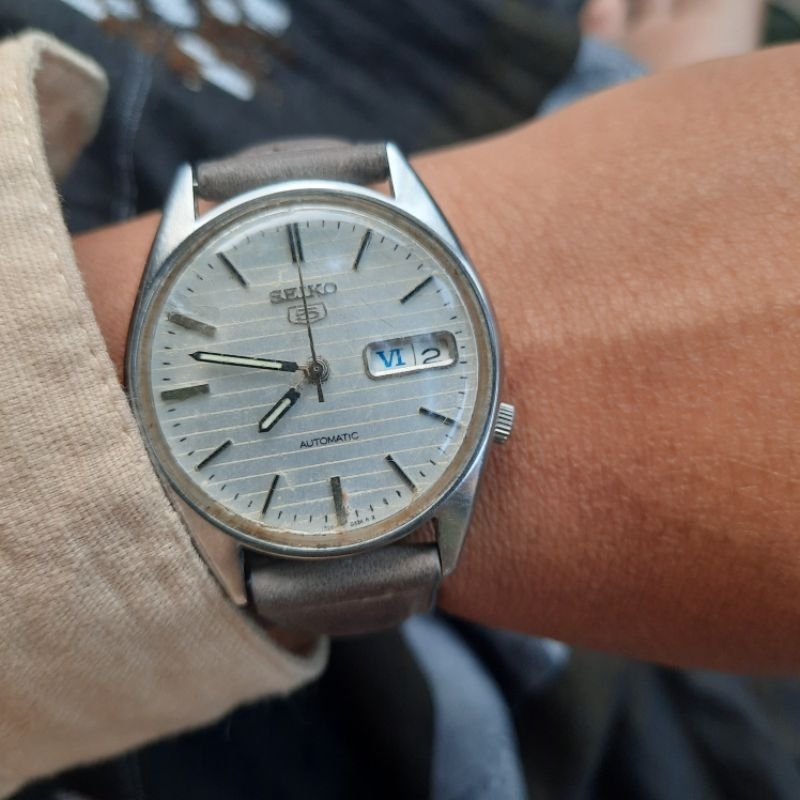 jam tangan seiko5 matic tali kulit