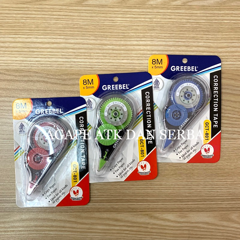 

CORRECTION TAPE / TIPE X MEREK GREEBEL GCT-801 8M UKURAN 5mm