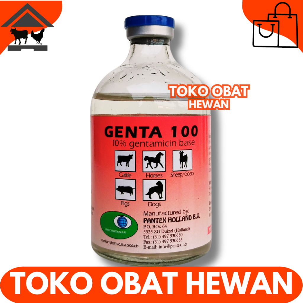 PANTEX GENTA 100ml - GENTA-100 100ML PANTEX HOLLAND - Obat Antibiotik Hewan SEPERTI GENTAJECT INTERF