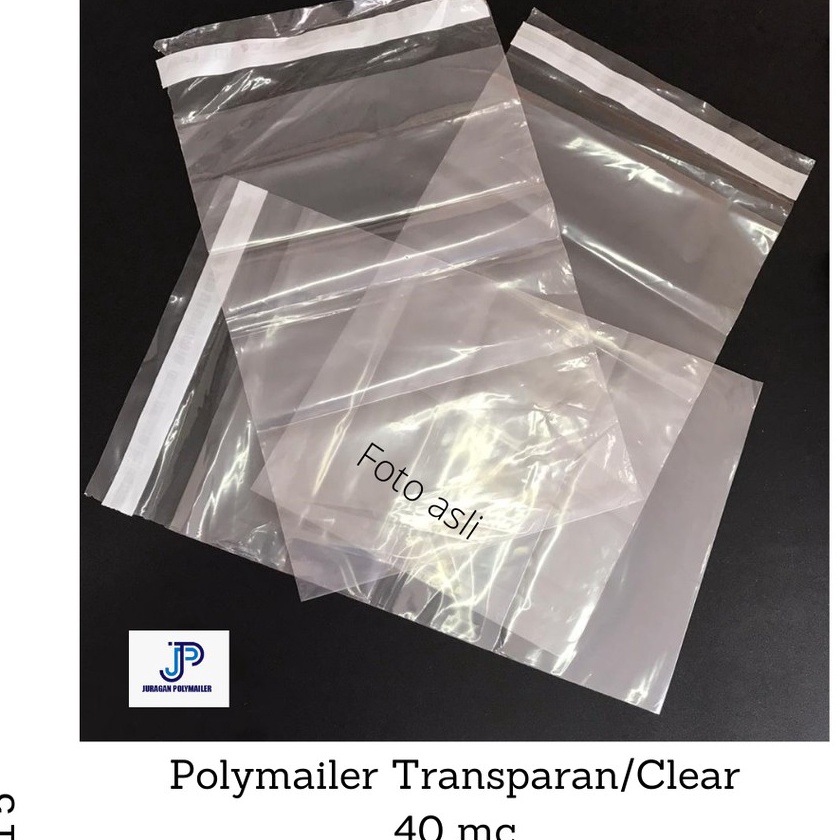 

Gila TRANSPARAN CLEAR Polymailer 2135 cm Amplop Plastik Bening dengan Perekat Security
