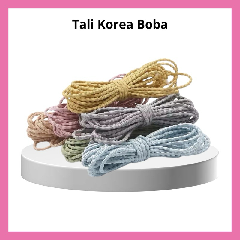 Tali Karet Padi/  Tali Elastis Bobba/ Tali Strap Masker/ Tali Karet Twist Elastis Ulir/ per meter
