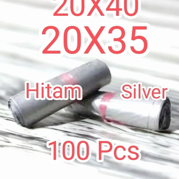 

Extra Polymailer SILVER HITAM 2x35 2x4 1 lbr plastik packing berperekat premium look ready stock