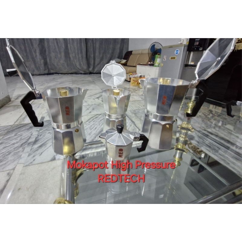 Upgrade Mokapot moka pot  REDTECH HIGH PRESSURE TEKANAN TINGGI 1 2 3 4 6 9 12 cup espresso bukan bia