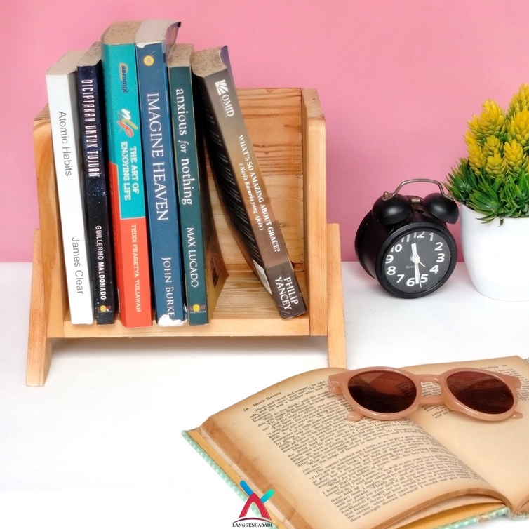 WOW Rak Buku Kayu Aesthetic  Rak Meja Kerja Minimalis  Rak kayu Meja Kantor ATK