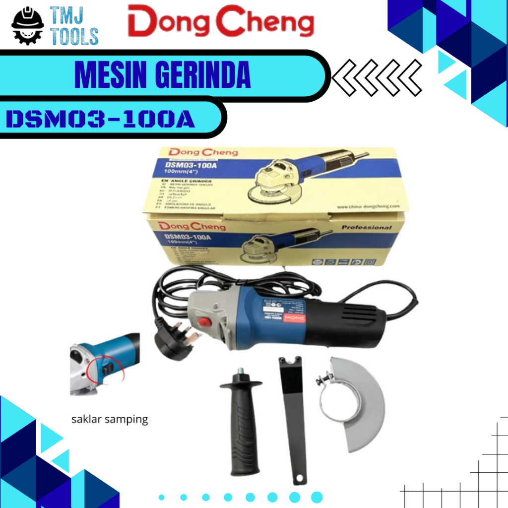 DONGCHENG Mesin Gerinda 4 Inch DSM03-100A Mesin Gurinda DSM03 100A Heavy Duty Angle Grinder Grinda T