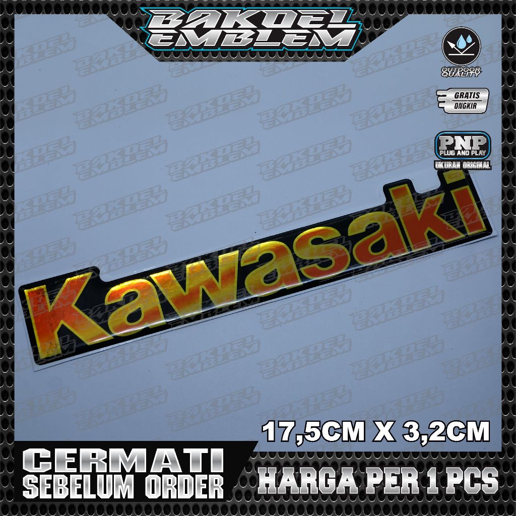 Emblem timbul kawasaki / emblem logo kawasaki / emblem kawasaki gold