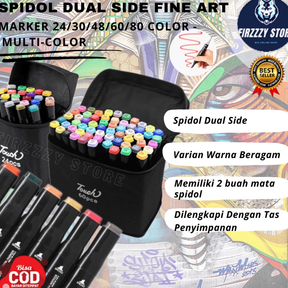 

Spidol Warna Sketsa Dual Side Fine Art Marker Brush Pen Animation isi 122434868 Smooth Ink Multi Color KODE E7Y7