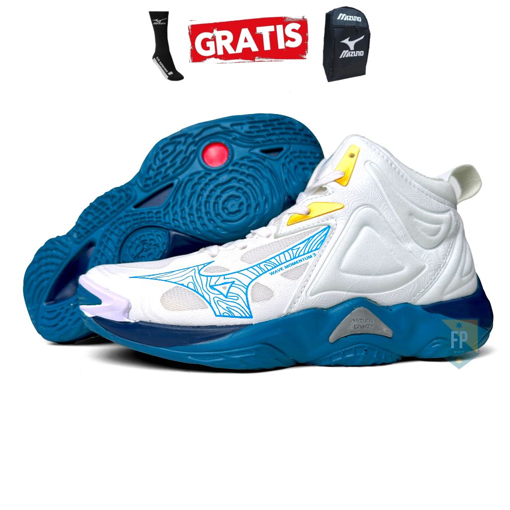 Sepatu Volly Mizuno Wave Momentum 3 MID Proliga Terbaru Pria dan wanita size 36-44
