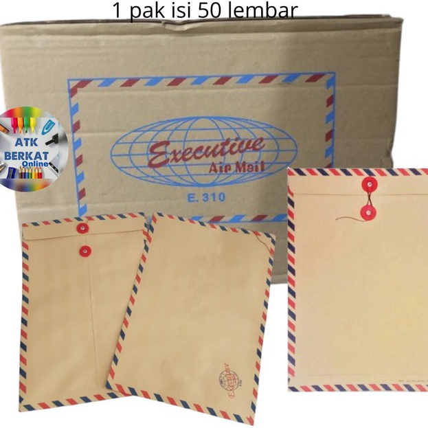 

Terbatas 5 pcs Amplop coklat Folio Tali airmail 31 Executive