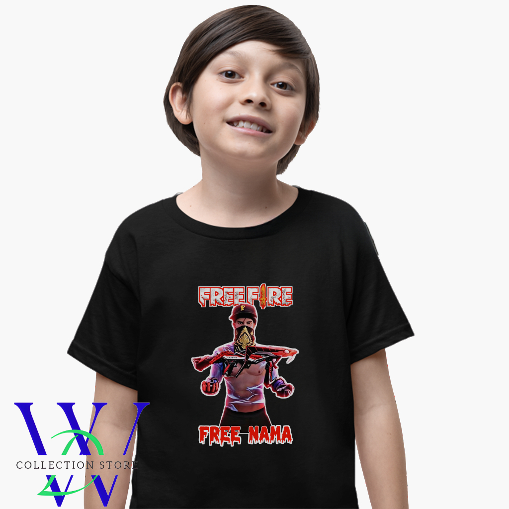 WDC kaos anak freefire kaos anak ff evo gun kaos anak free nama