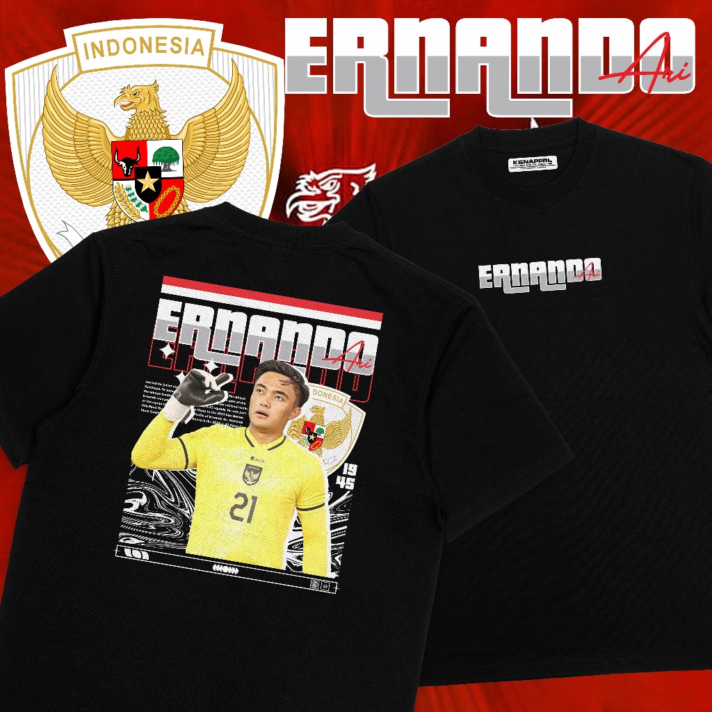 Kaos Timnas Indonesia " Ernando " - AFF CUP/Piala Dunia/Timnas Indonesia / Garuda Muda