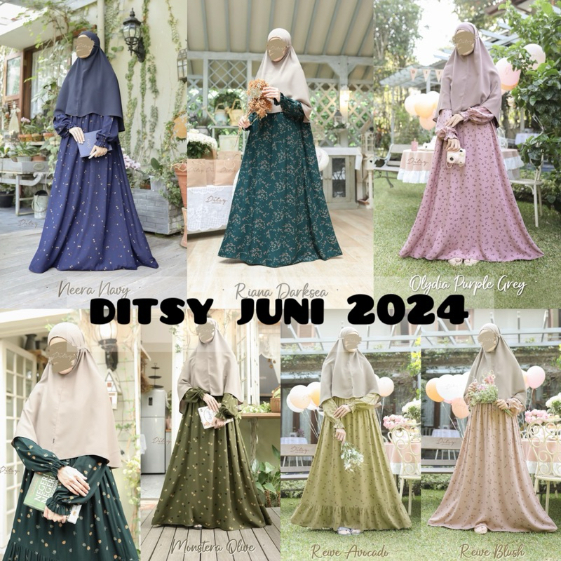 DITSY OFFICIAL • DITS FEBRUARI 2025 • SIZE S, M, L, XL, 2XL, 3XL • DITSY NIGHTGOWN