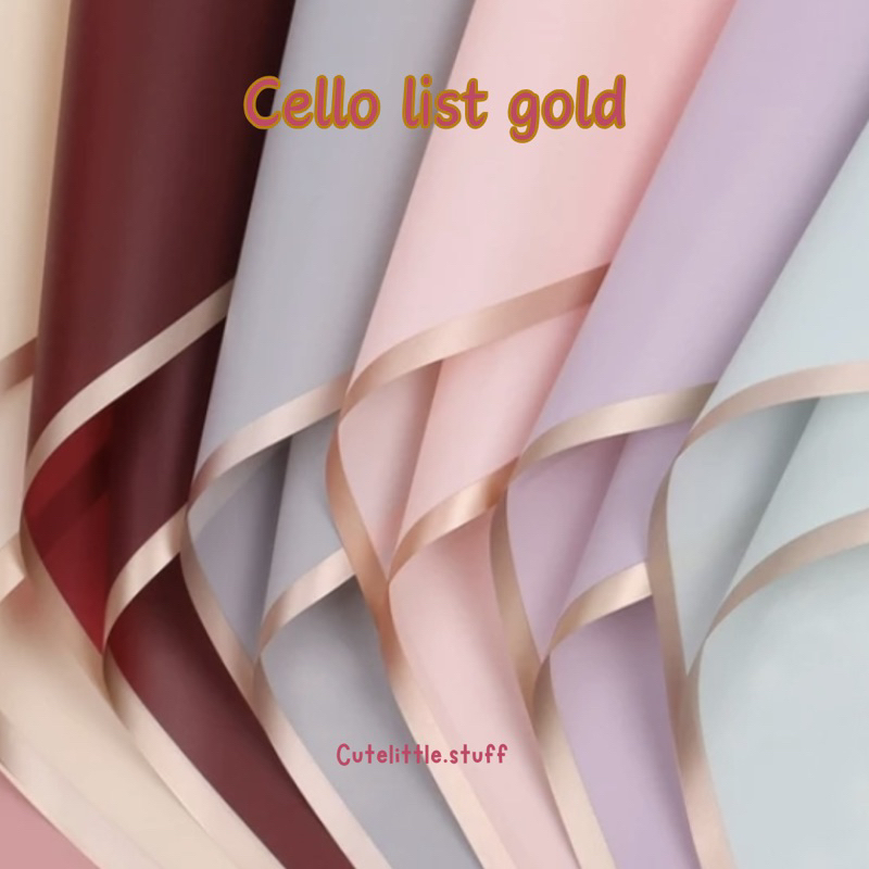 

(SATUAN) KERTAS CELLO LIST GOLD / KERTAS BOUQUET