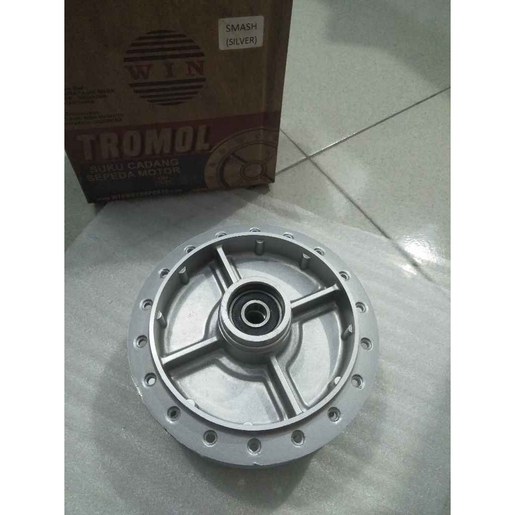 TROMOL BELAKANG SMASH SILVER+BEARING RODA SHOGUN 110 SHOGUN R SHOGUN 125 MERK WIN