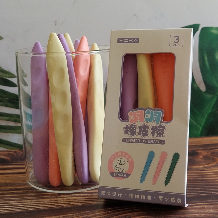 

SUPER Penghapus Bentuk Pensil Dengan 2 Tipe Ujung untuk menghapus Pensil Twin Tip ERASER