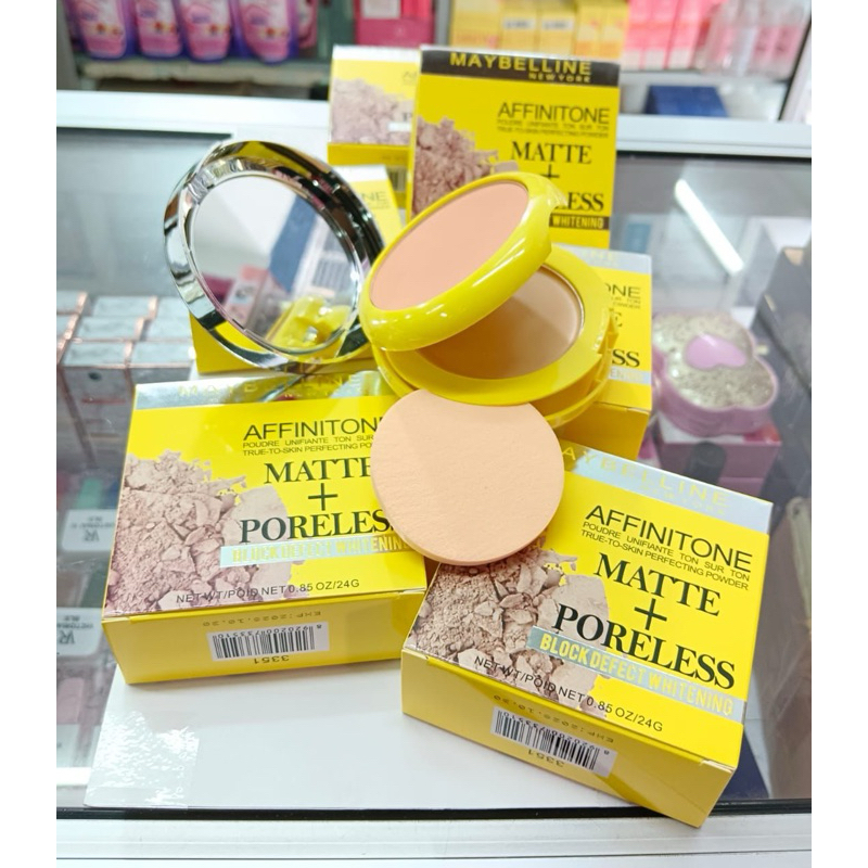 [ECER] Bedak Maybelline 2in1 Affinitone Matte + Poreless// bedak kering + basah maybelline motif kun