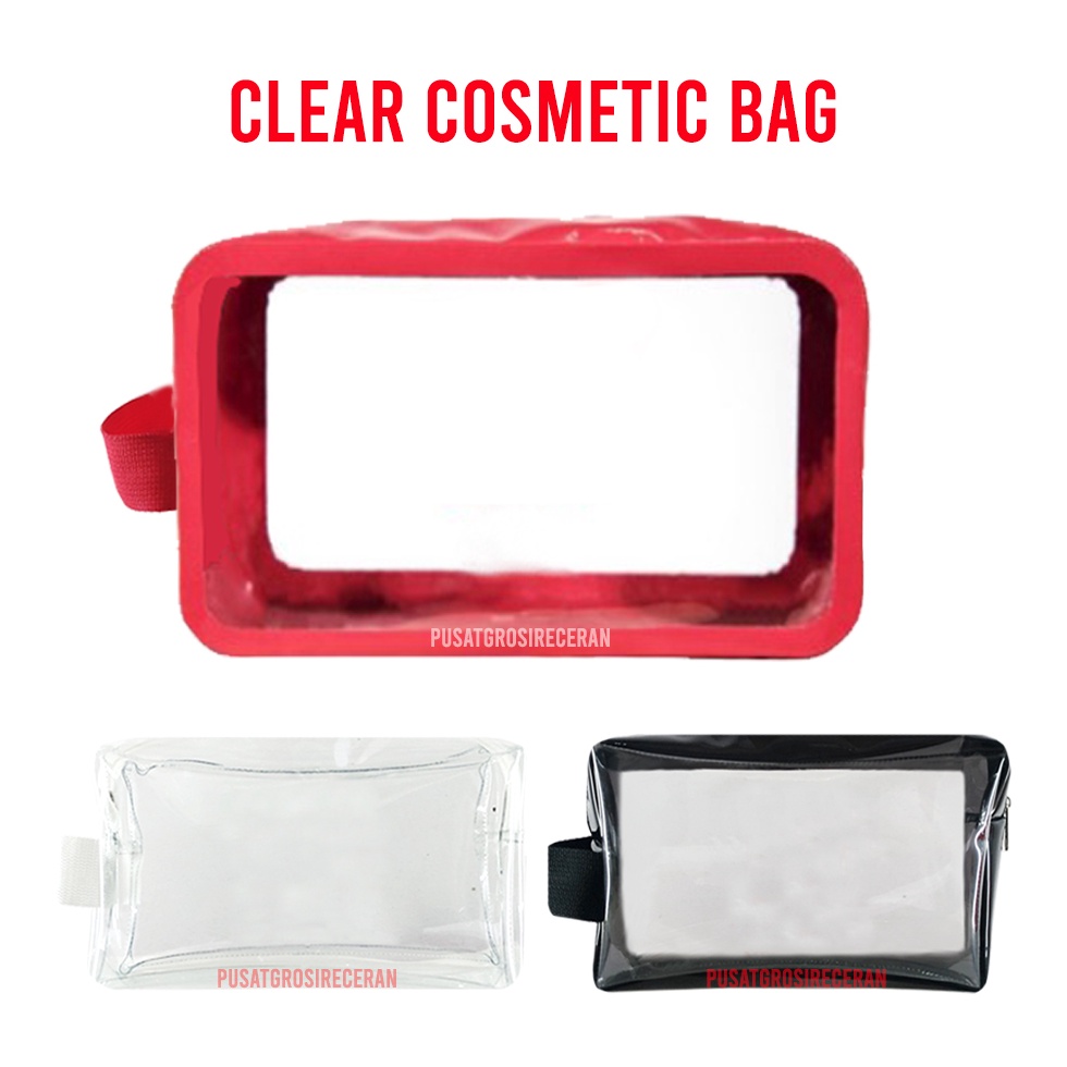 SENSASIONAL Clear Cosmetic Bag PVC Mika Transparant Tas Pouch Travel Kosmetik