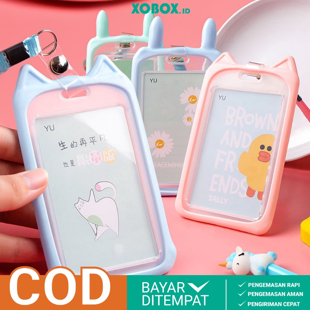 

MANTAP Name Tag Lanyard ID Card Holder Motif Lucu Gantungan Kartu Office ATK1 XOBOX