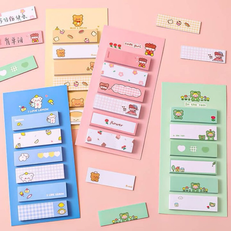 

HC STICKY NOTES LUCU 6IN1 Tempelan Kertas Catatan 120 Lembar Notes Kertas Tempel karakter