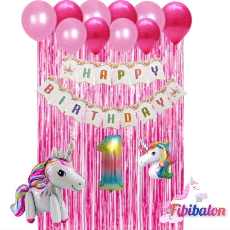 Paket Dekorasi Murah Tema Unicorn/Dekorasi Unicorn/Ulang Tahun Anak Perempuan